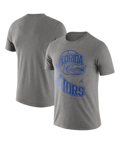 Men's Brand Heathered Gray Florida Gators Retro Basketball T-shirt $16.80 T-Shirts