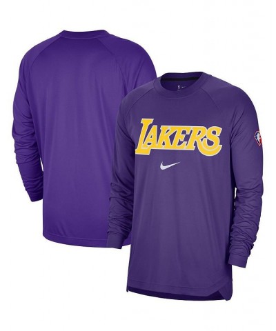 Men's Purple Los Angeles Lakers 75th Anniversary Pregame Shooting Performance Raglan Long Sleeve T-shirt $32.47 T-Shirts