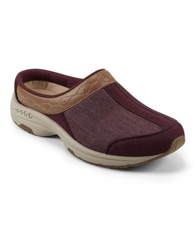 Women's Travelcoast Round Toe Casual Clogs Red $35.55 Shoes